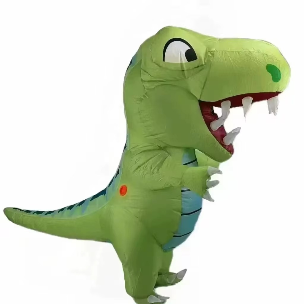 Inflatable Dinosaur Costume Adult - Opblaasbaar kostuum van een volwassen dikkekopdinosaurus,