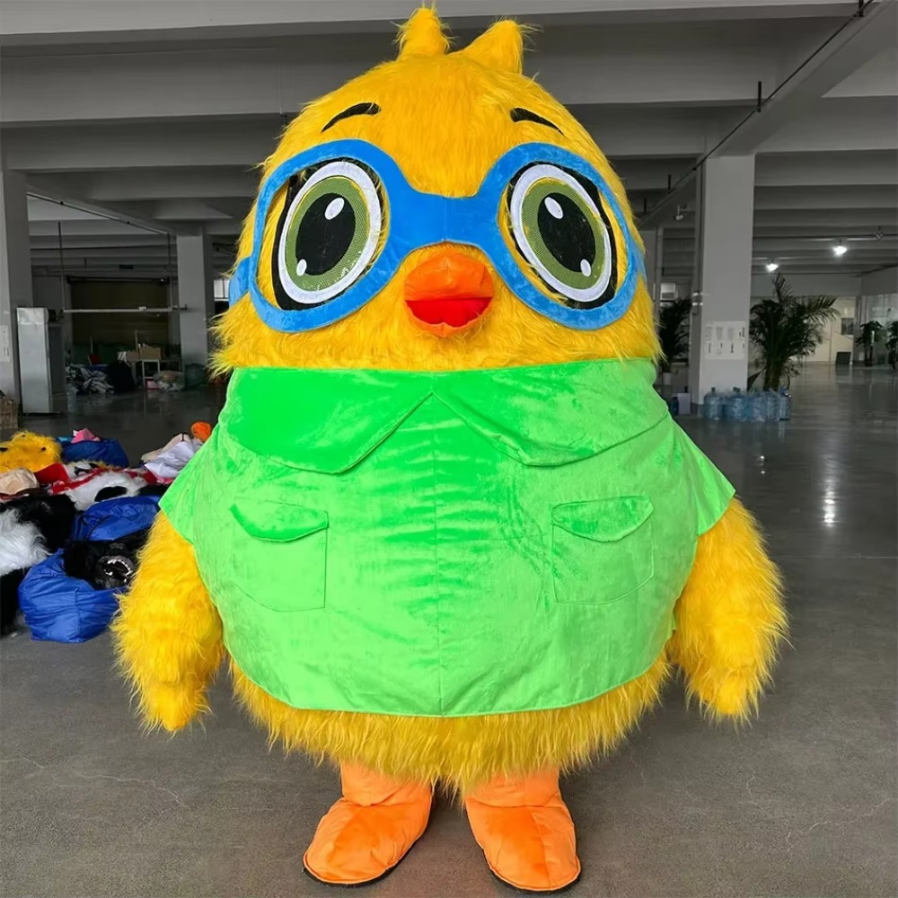 Costumes - Opblaasbare vogel met bril, mascottekostuum voor