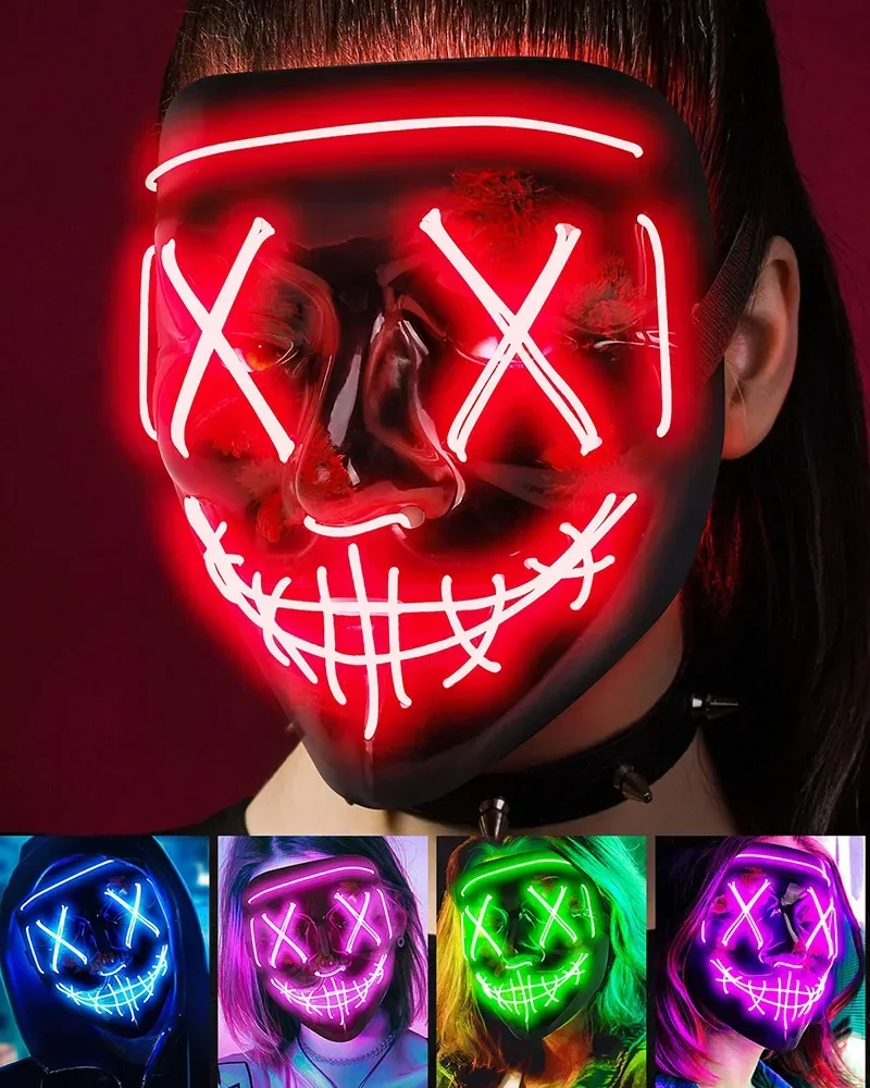 Led Purge Mask Halloween - Draadloze Bar Muziekfestival Neon Zuiveringsmasker Carnaval