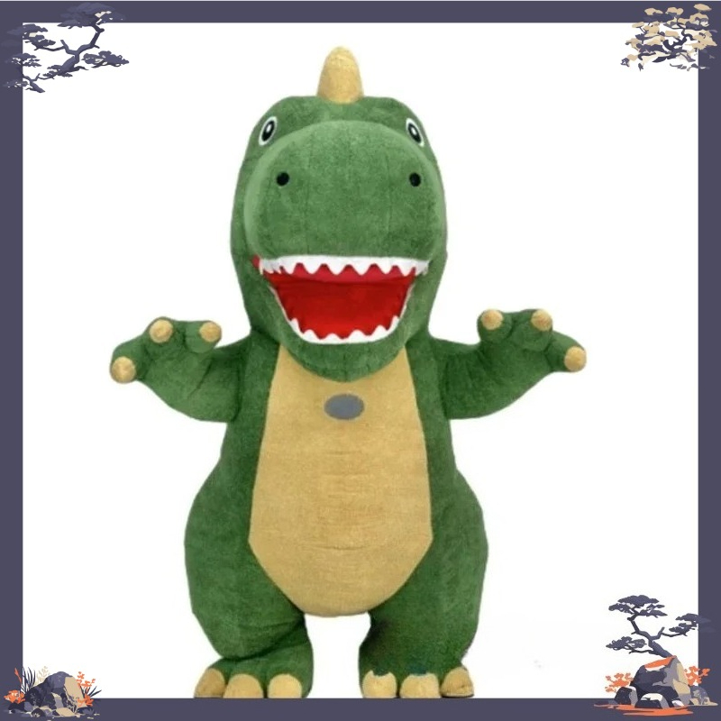 Inflatable Dinosaur Costume Adult - Gigantisch opblaasbaar groen dinosaurus mascottekostuum grappige