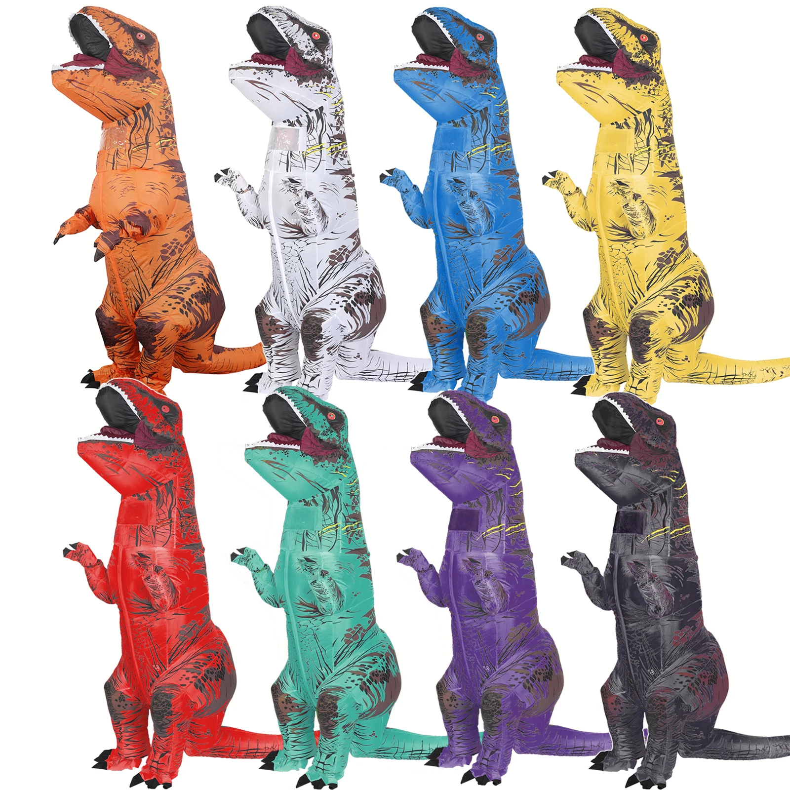 Inflatable Dinosaur Costume Adult - Tyrannosaurus opblaasbaar dinosauruskostuum T-rex voor volwassenen