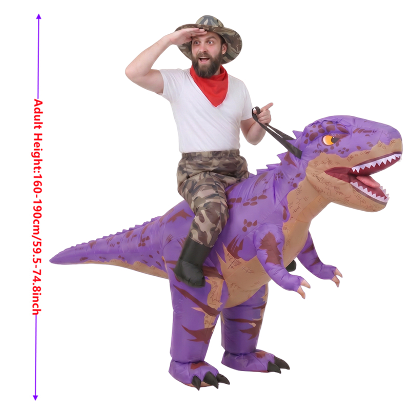 Grappig Camo paars T-Rex opbla - Costumes recensie en prijs
