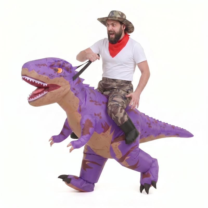 Grappig Camo paars T-Rex opbla - Costumes recensie en prijs