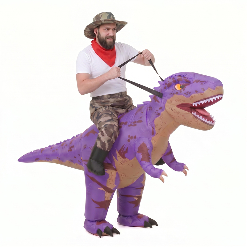 Grappig Camo paars T-Rex opbla - Costumes recensie en prijs