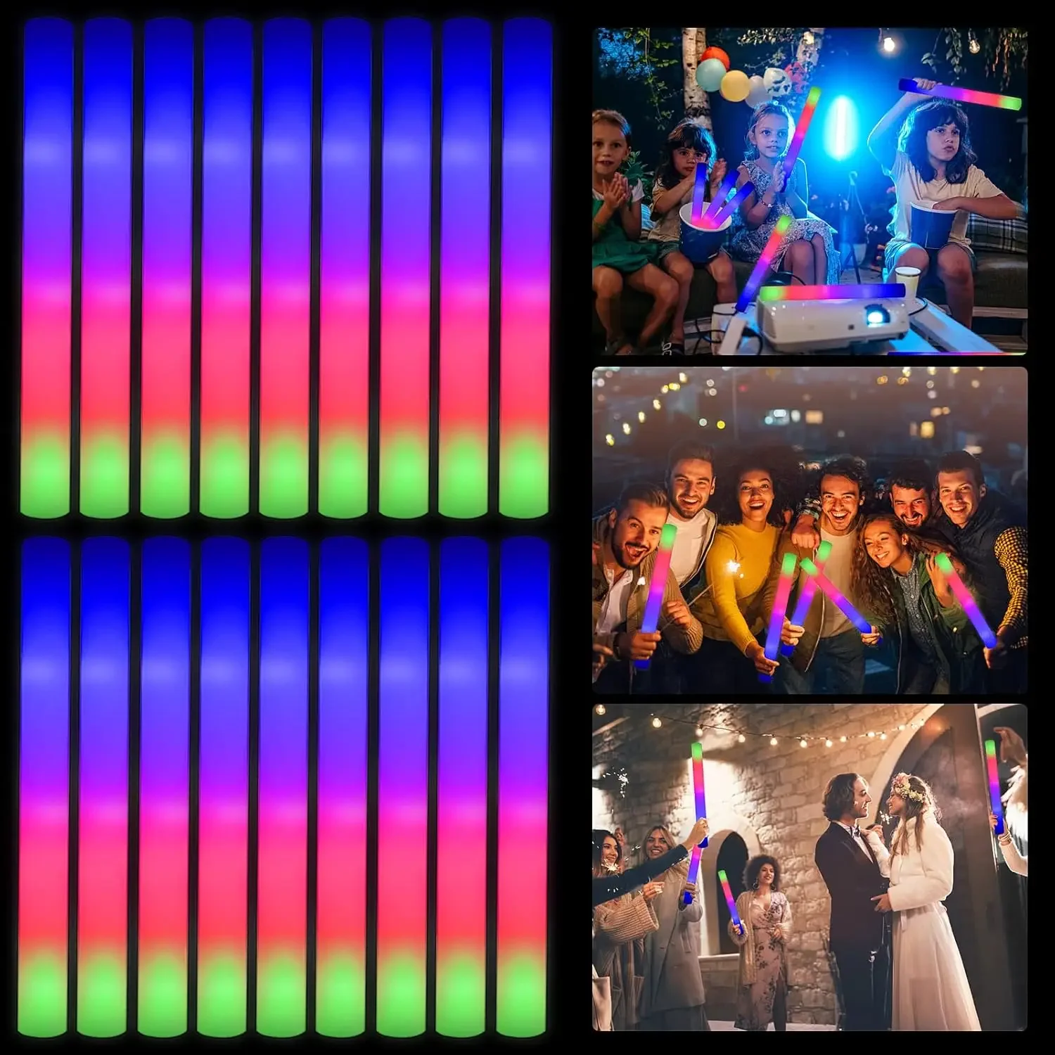 2Z-50PCS Led Foam Glow Sticks  - Flashing Led Foam Sticks Party recensie en prijs