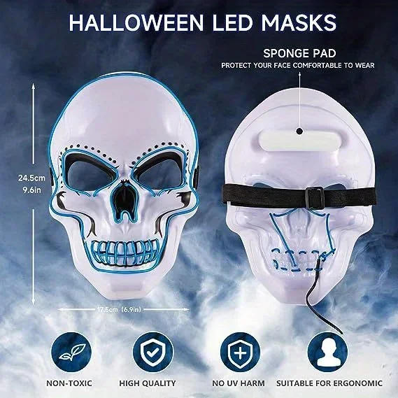 Halloween Horror Schedelmasker - Led Purge Mask Halloween recensie en prijs